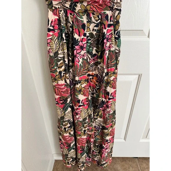 Hutch for Anthropologie Smocked Wide-Leg Jumpsuit Tropical‎ Floral Whimsygoth S - Picture 6 of 14